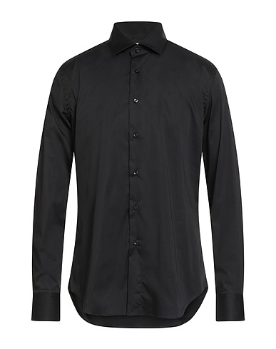 XACUS Camisa lisa Negro 78% Algodón, 16% Poliamida, 6% Elastán