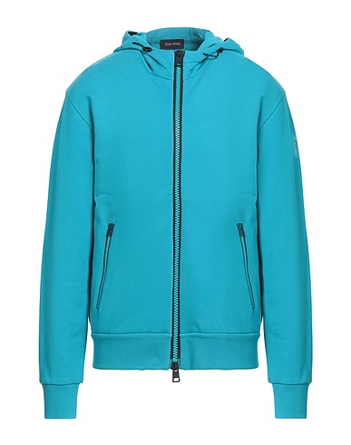 HERNO Hooded track jacket  LAMINAR Turquoise 100% Cotton, Polyester, PTFE - Polytetrafluoroethylene