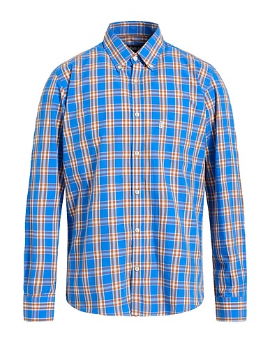 BARBOUR Checked shirt Light blue 100% Cotton