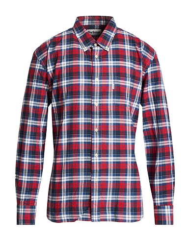 BARBOUR Checked shirt Burgundy 100% Cotton