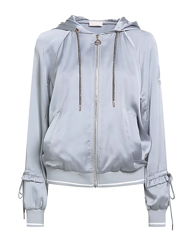 LIU •JO Hooded track jacket  Grey 100% Polyester