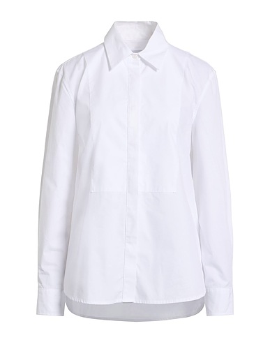 DONDUP Solid color shirts & blouses White 100% Cotton
