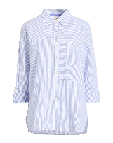 BARBOUR Striped shirt COASTAL COLLECTION Sky blue 70% Cotton, 30% Linen
