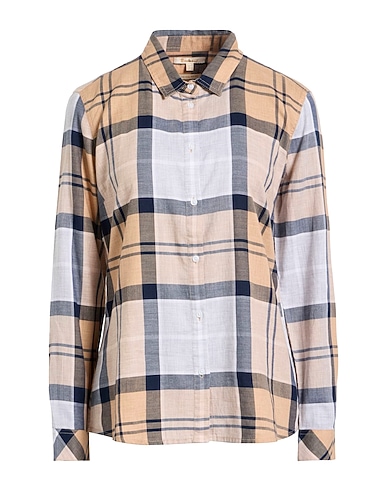 BARBOUR Checked shirt Sand 100% Cotton