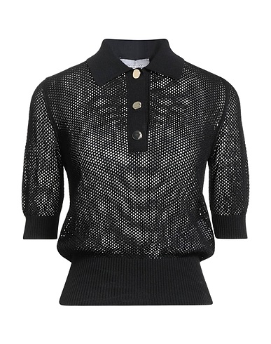 SPORTMAX Polo shirt Black 65% Viscose, 35% Polyamide