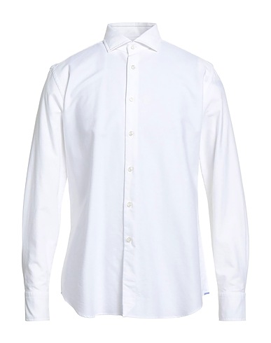 XACUS Solid colour shirt White 100% Cotton