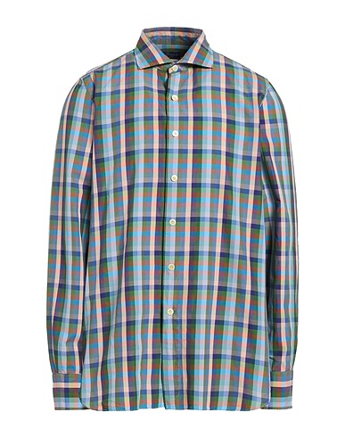 FINAMORE 1925 Checked shirt Green 100% Cotton