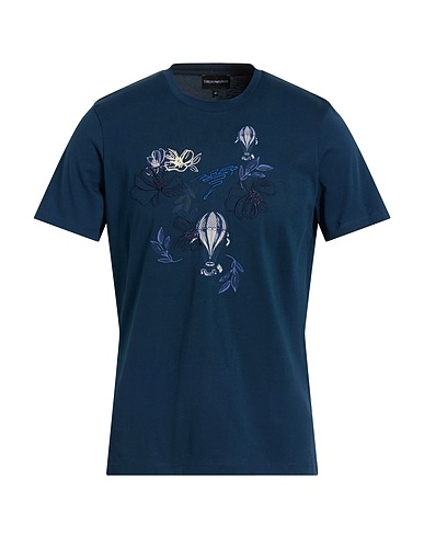 EMPORIO ARMANI T-shirt RESORT Navy blue 100% Cotton