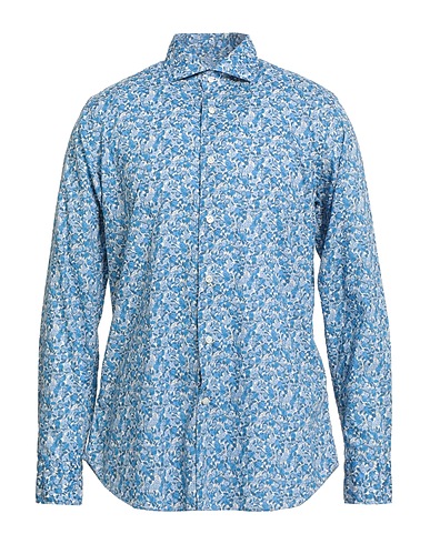 GUGLIELMINOTTI Patterned shirt Blue 100% Cotton