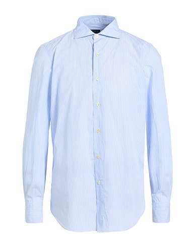 FINAMORE 1925 Camicia a righe Celeste 100% Cotone