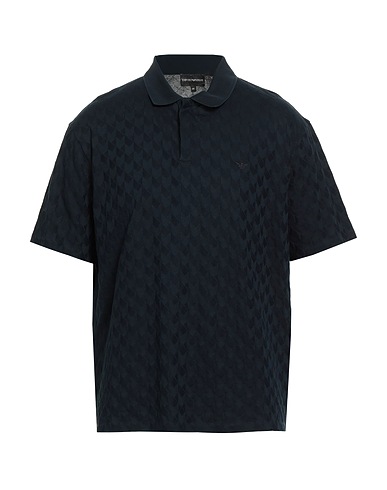 EMPORIO ARMANI Polo shirt Midnight blue 100% Cotton