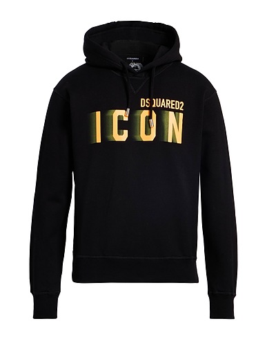 DSQUARED2 Hooded sweatshirt ICON Black 100% Cotton, Elastane