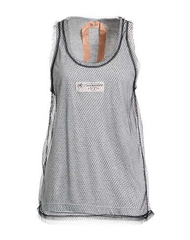 N°21 Tank top Light grey 100% Cotton, Polyester