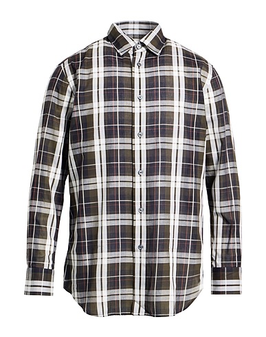 BRIONI Checked shirt 88% Cotton, 12% Linen