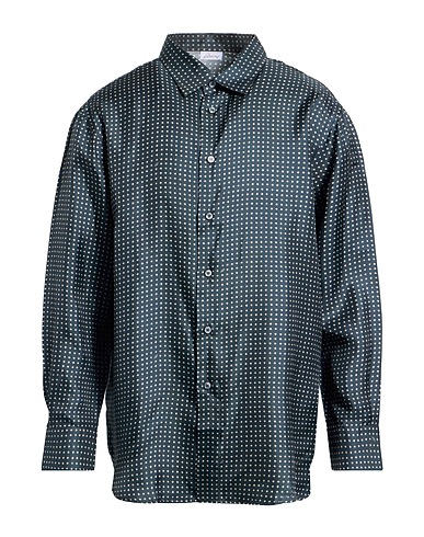 BRIONI Hemd mit Muster Dunkelgrün 100% Seide