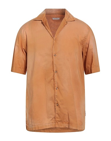 PAOLO PECORA Camicia tinta unita Cammello 100% Cotone
