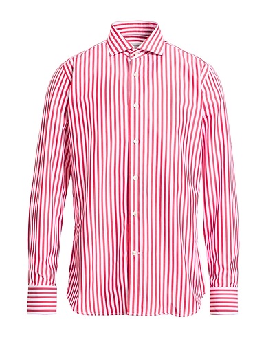 GUGLIELMINOTTI Camicia a righe Rosso 100% Cotone