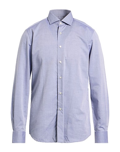 XACUS Patterned shirt Slate blue 100% Cotton