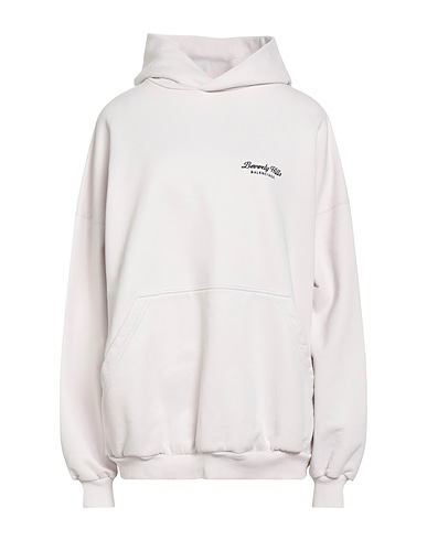 BALENCIAGA Hooded track jacket  Light grey 100% Cotton