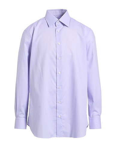 BRIONI Solid colour shirt Lilac 100% Cotton
