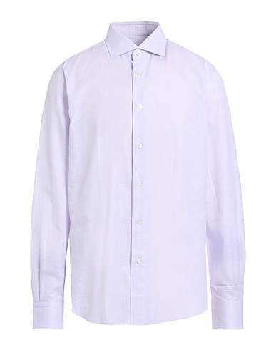 BRIONI Solid color shirt Lilac 100% Cotton