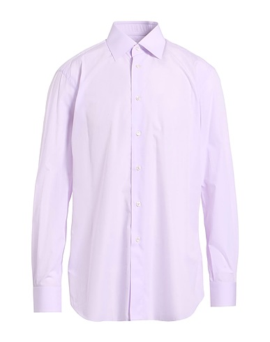 BRIONI Solid color shirt Lilac 100% Cotton