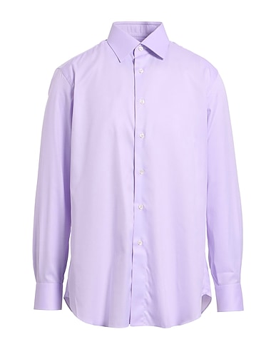 BRIONI Solid color shirt Lilac 100% Cotton