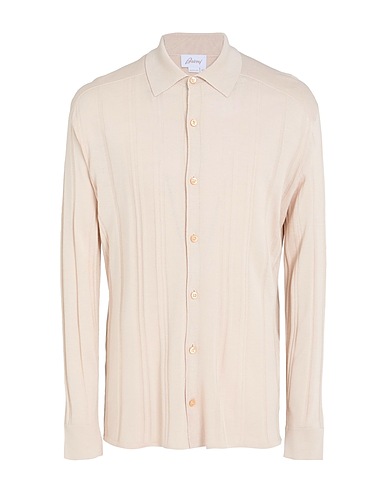 BRIONI Chemise de couleur unie Beige 100% Soie