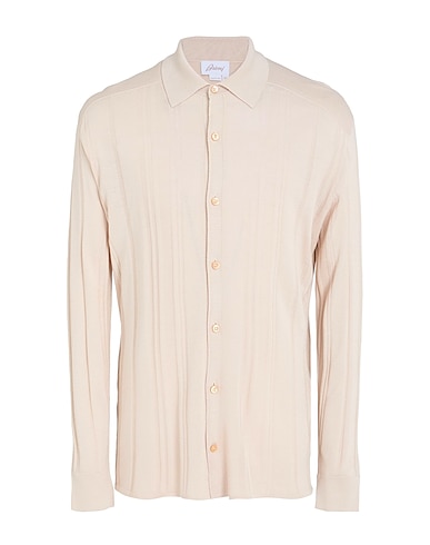 BRIONI Solid colour shirt BEIGE 100% Silk
