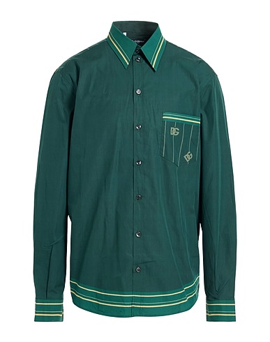 DOLCE&GABBANA Camicia fantasia Verde scuro 100% Cotone