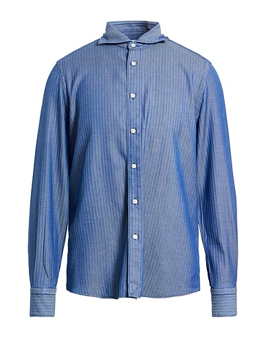 FINAMORE 1925 Patterned shirt Blue 100% Cotton
