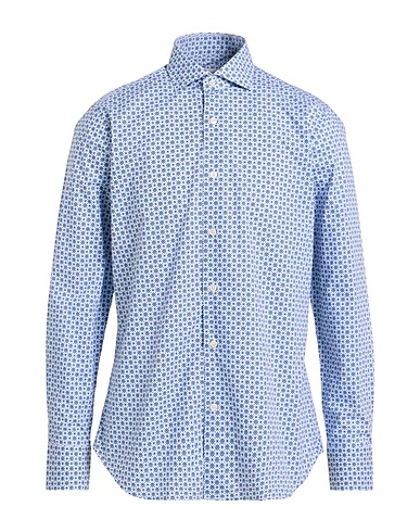 GUGLIELMINOTTI Patterned shirt Navy 100% Cotton