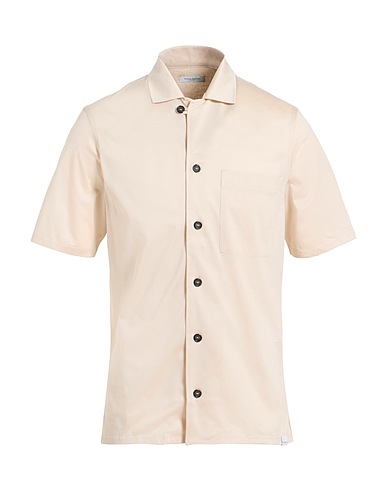 PAOLO PECORA Solid colour shirt Beige 100% Cotton