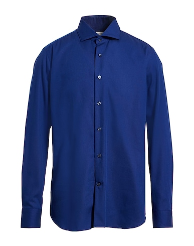 GUGLIELMINOTTI Camicia tinta unita Blu navy 100% Cotone