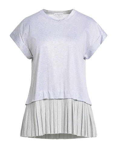 BALLANTYNE T-shirt Light grey 100% Cotton, Viscose, Metallic Polyester