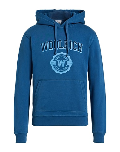 WOOLRICH Hooded track jacket  Slate blue 100% Cotton