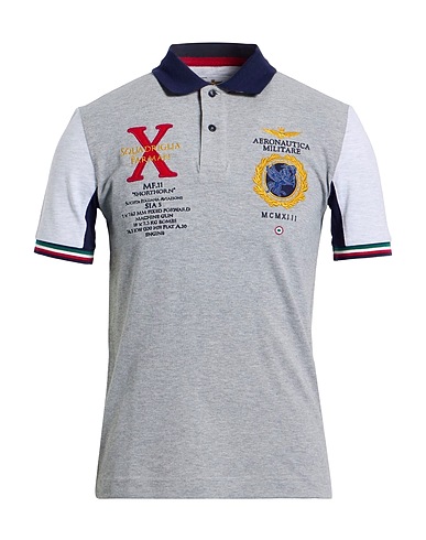 AERONAUTICA MILITARE Polo shirt Light grey 95% Cotton, 5% Elastane