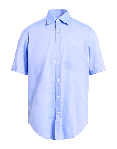 CALIBAN Solid colour shirt Azure 100% Cotton