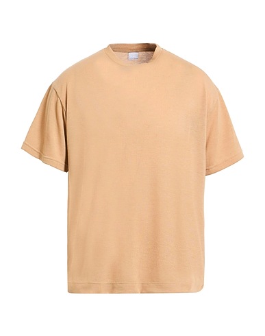 WHY NOT BRAND Basic T-shirt Beige 80% Polyester, 15% Viscose, 5% Elastane