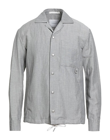PAOLO PECORA Linen shirt Light grey 54% Linen, 24% Polyester, 22% Wool