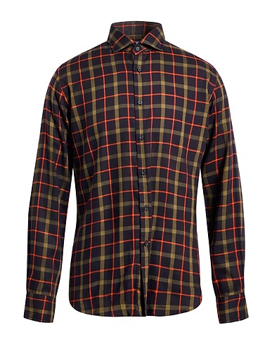 XACUS Checked shirt Sage green 53% Cotton, 47% Lyocell