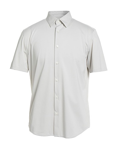 THEORY Solid color shirt GRIGIO CHIARO 53% Cotton, 47% Polyester