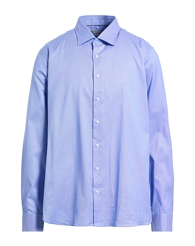 MICHAEL KORS MENS Solid colour shirt Sky blue 98% Cotton, 2% Elastane