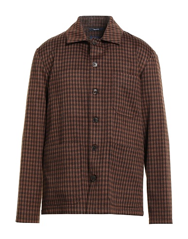 DRUMOHR Checked shirt Brown 100% Virgin Wool