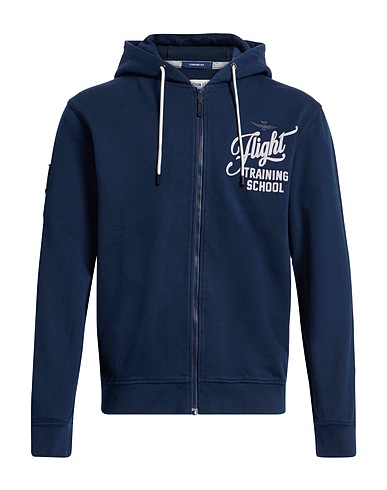 AERONAUTICA MILITARE Hooded sweatshirt Midnight blue 100% Cotton