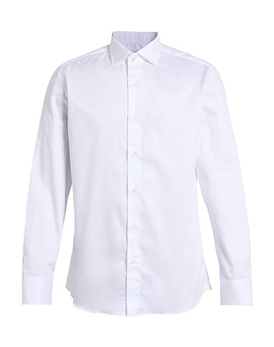 CARUSO Solid colour shirt White 100% Cotton