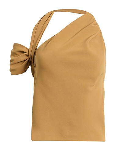 SOIR One-shoulder top Camel 70% Triacetate, 30% Polyester