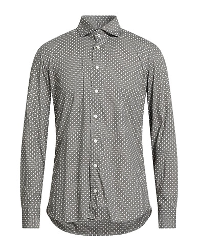 BASTONCINO Patterned shirt Military green 100% Cotton
