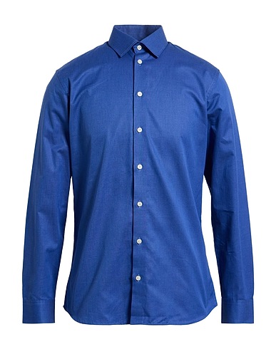 SELECTED HOMME Solid colour shirt Blue 100% Cotton