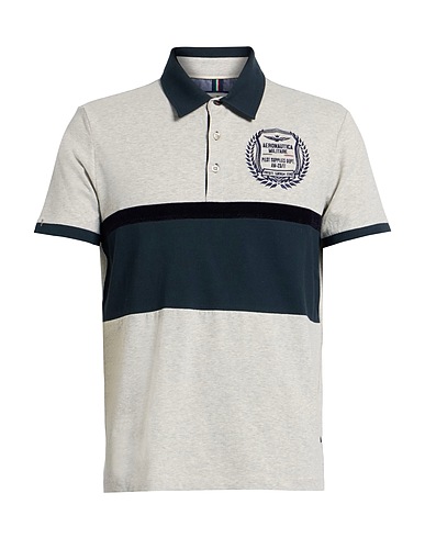 AERONAUTICA MILITARE Polo shirt Grey 95% Cotton, 5% Elastane